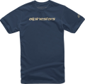 ALPINESTARS Linear Wordmark T-Shirt - Navy/Stone - Medium 1212720207128M