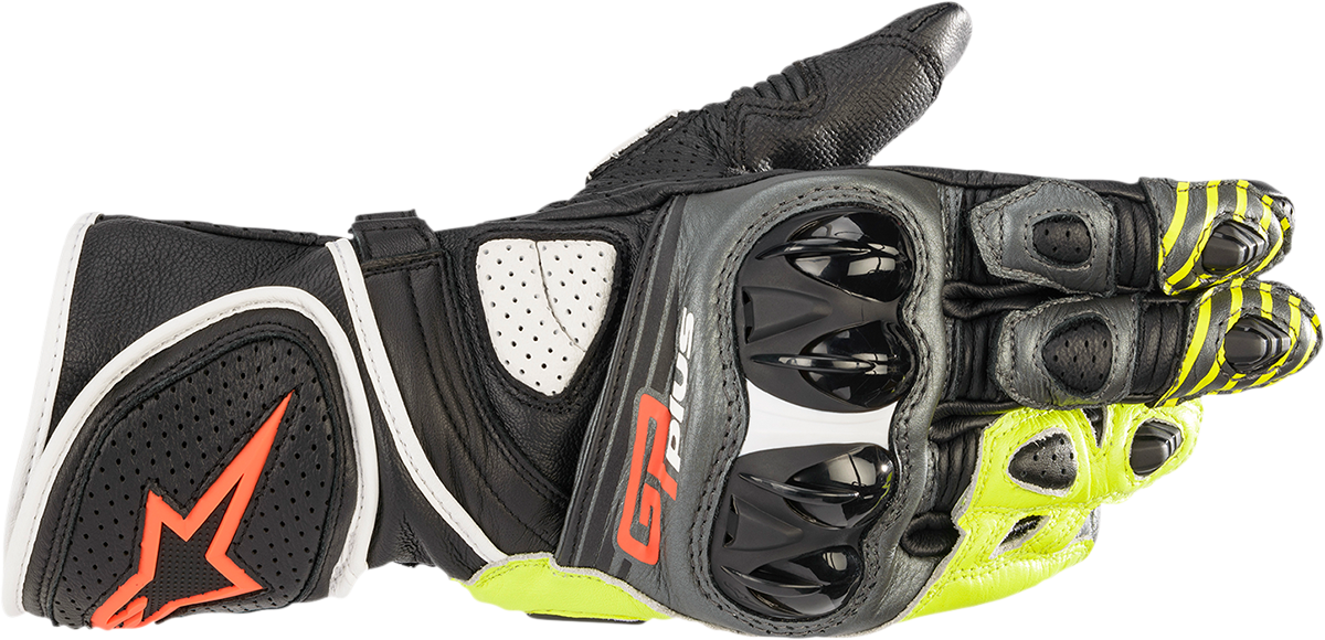 ALPINESTARS GP Plus R v2 Gloves - Metallic Gray/Black/Fluo Yellow/Fluo Red - Small 3556520-9135-S - Gloves