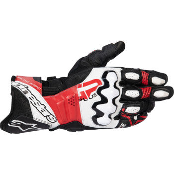 ALPINESTARS GP Plus R V3 Leather Gloves - Black/White/Bright Red - 2XL 3550825-1304-2X - Gloves