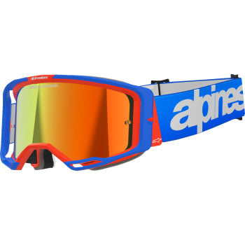 ALPINESTARS GOGGLES Vision 8 Goggle - Wordmark - Blue/Orange - Red Mirror 5101325-7303 - Goggles