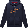 ALPINESTARS Ageless 2 Zip Hoodie - Navy/Orange - Medium 1038530527032M
