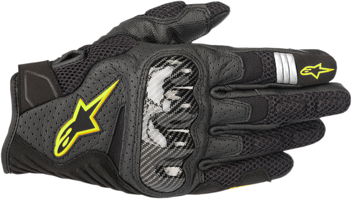 ALPINESTARS SMX-1 Air V2 Gloves - Black/Fluo Yellow - Small 3570518-155-S - Gloves