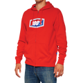 100% Official Fleece Zip-Up Hoodie - Red - Small 20032-00015