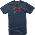 ALPINESTARS Ride 2.0 T-Shirt - Navy / Orange - Large 103872000-7032L
