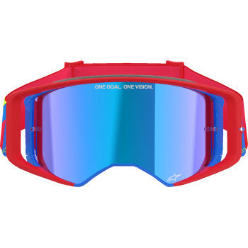 ALPINESTARS GOGGLES Supertech Goggle - Corp - Red/Blue - ABS Vision - Blue Mirror 5100325-3055 - Goggles