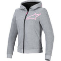 ALPINESTARS Stella Chrome v2 Sport Hoodie - Heather Gray/Fluo Pink - Small 4210225-9197-S