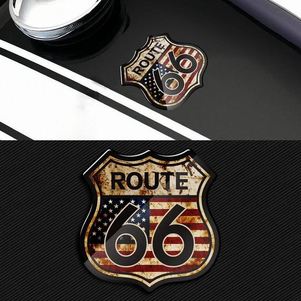 3D Route 66 Vintage Sticker