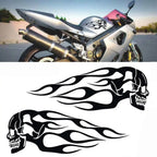 2Pcs/Set Flame Skulls Decals Motorcycle