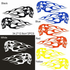 2Pcs/Set Flame Skulls Decals Motorcycle