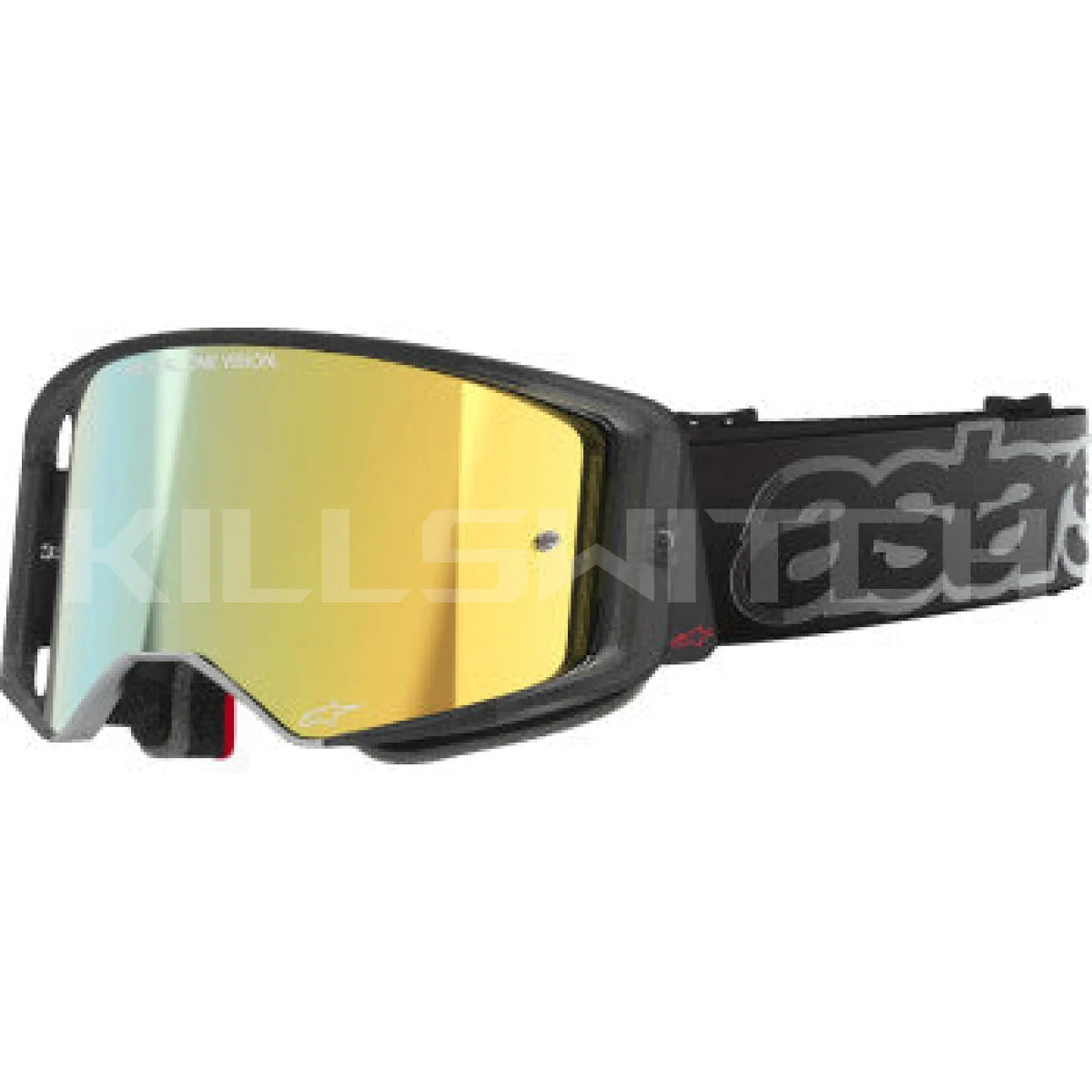 ALPINESTARS GOGGLES Supertech Vision Goggle - Vista - Black - Gold Mirror Lens 5100226-1581