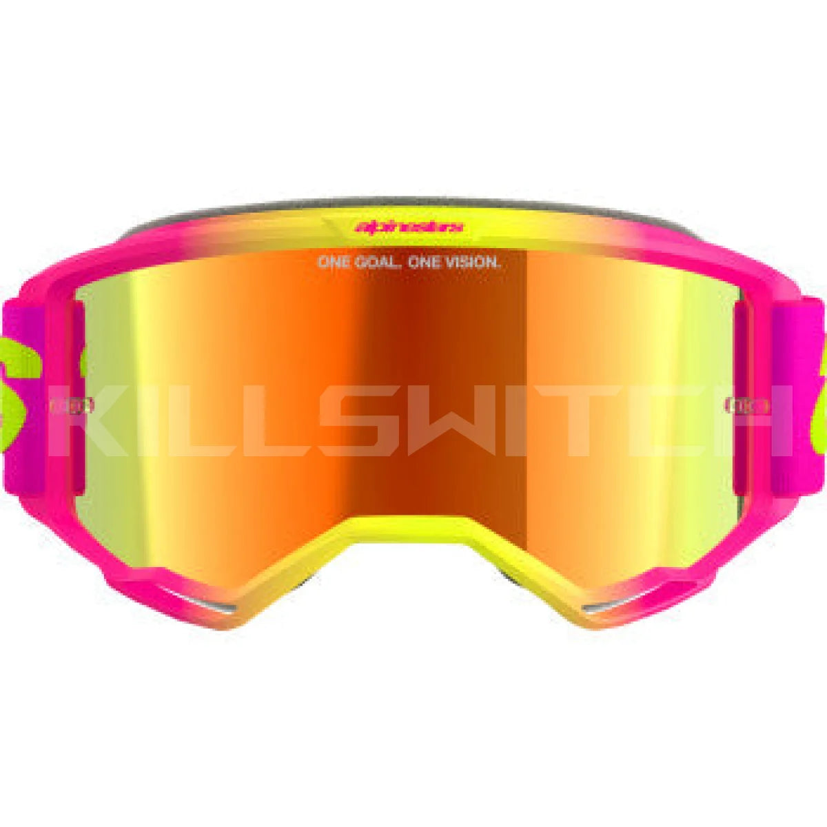 ALPINESTARS GOGGLES Vision 5 Goggle - Wordmark - Pink/Yellow Fluo - Red Mirror 5102425-3085 - Goggles