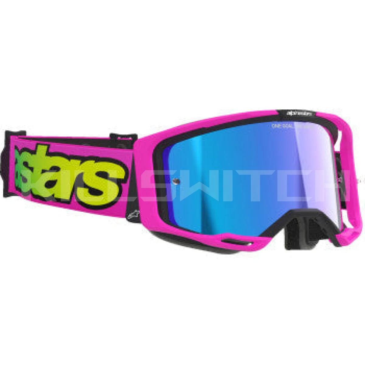 ALPINESTARS GOGGLES Vision 8 Goggle - Vista - Pink Fluo/Yellow Fluo - Blue Mirror Lens 5100426-3159