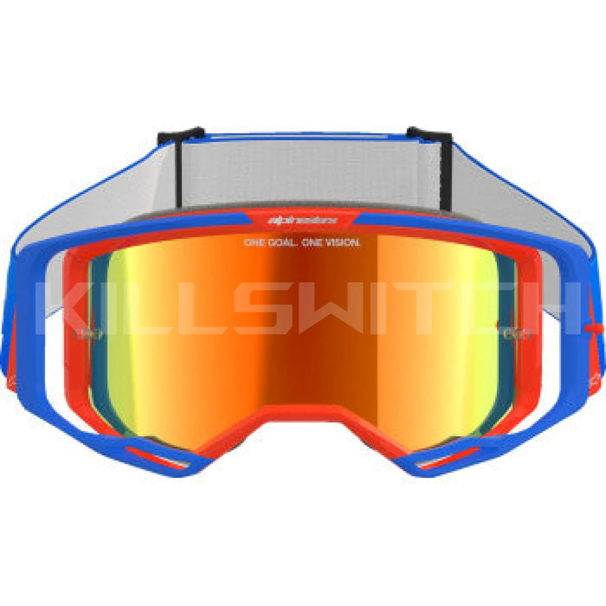 ALPINESTARS GOGGLES Vision 8 Goggle - Wordmark - Blue/Orange - Red Mirror 5101325-7303 - Goggles