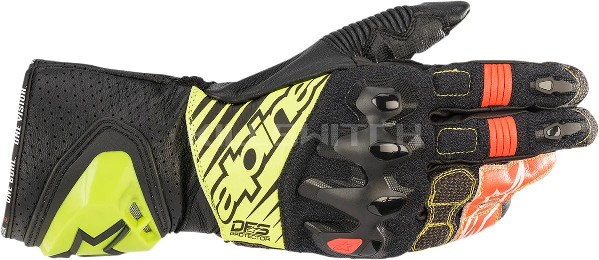 ALPINESTARS GP Tech v2 Gloves - Black/Fluo Yellow/White/Fluo Red - 3XL 3556622-1503-3X - Gloves