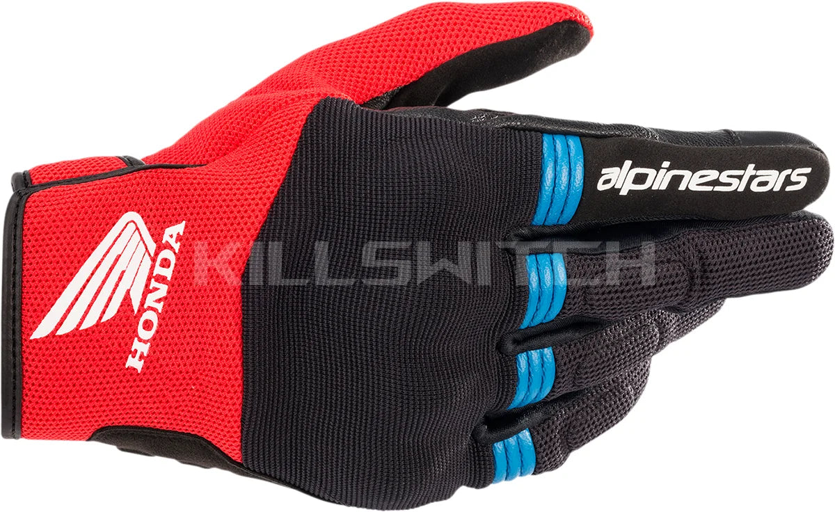 ALPINESTARS Honda Copper Gloves - Black/Bright Red/Blue - Medium 3568321-1317-M - Gloves
