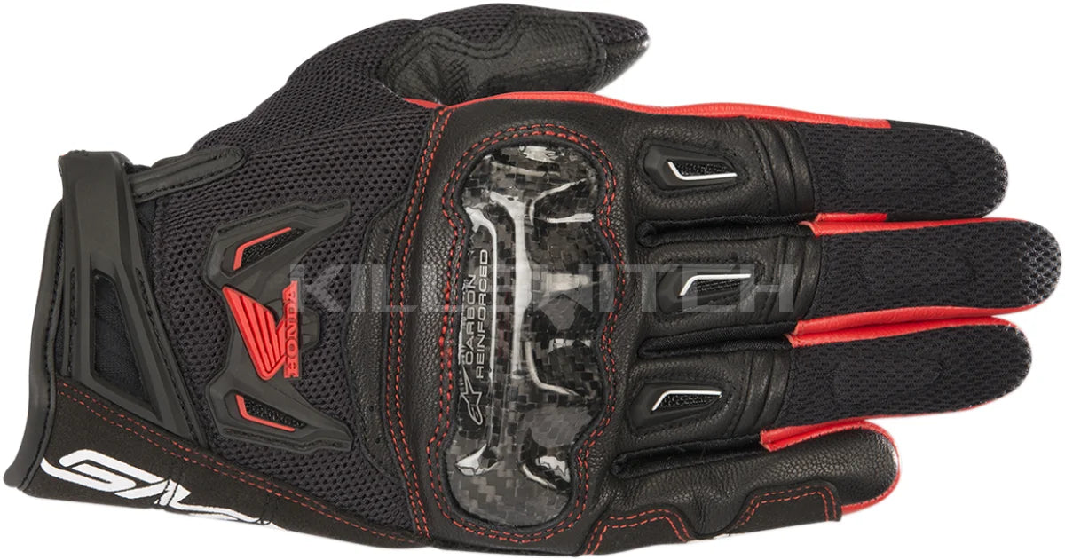 ALPINESTARS Honda SMX-2 Air Carbon V2 Gloves - Black/Red - 2XL 3567818-13-2X - Gloves