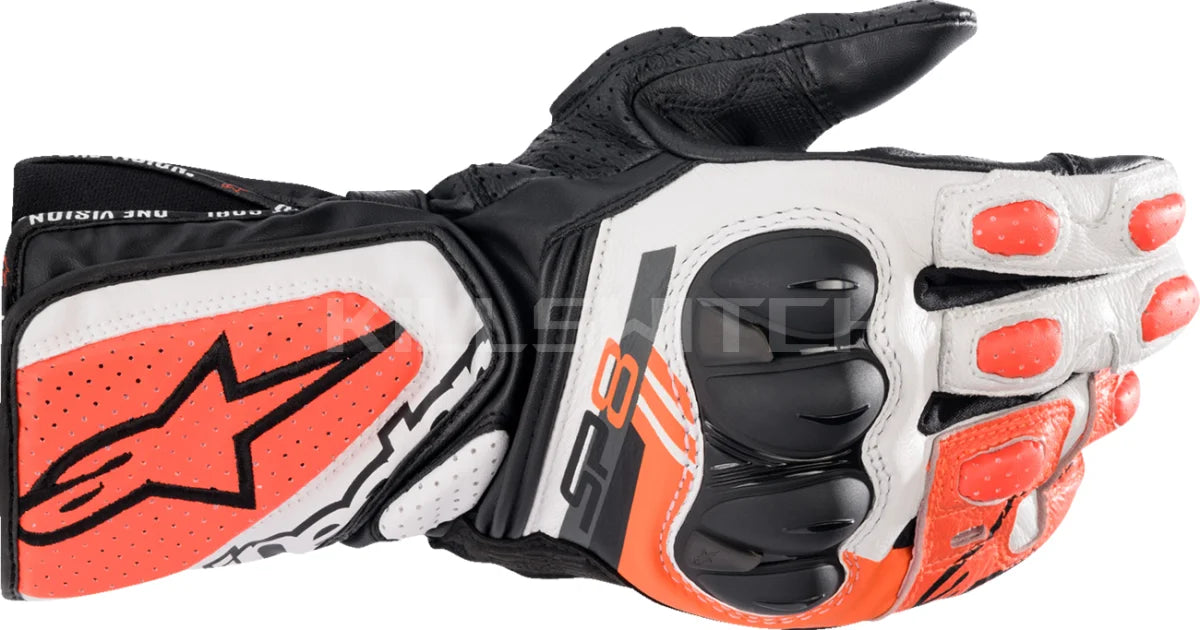 ALPINESTARS SP-8 V3 Gloves - Black/White/Fluo Red - Small 3558321-1231-S - Gloves