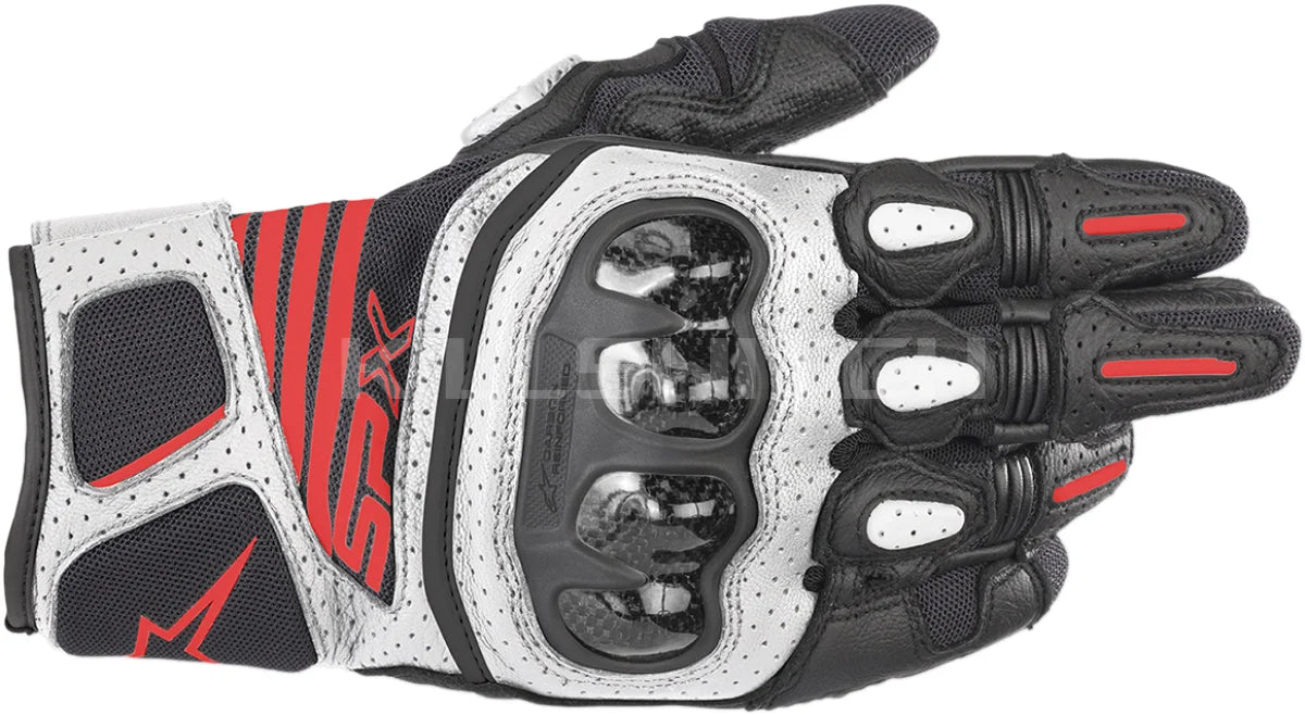 ALPINESTARS SPX AC V2 Gloves - Black/White/Fluo Red - 3XL 3567319-1231-3X - Gloves