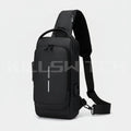 Anti-Theft Motorcycle Chest Bag with Password Lock - Solid Black