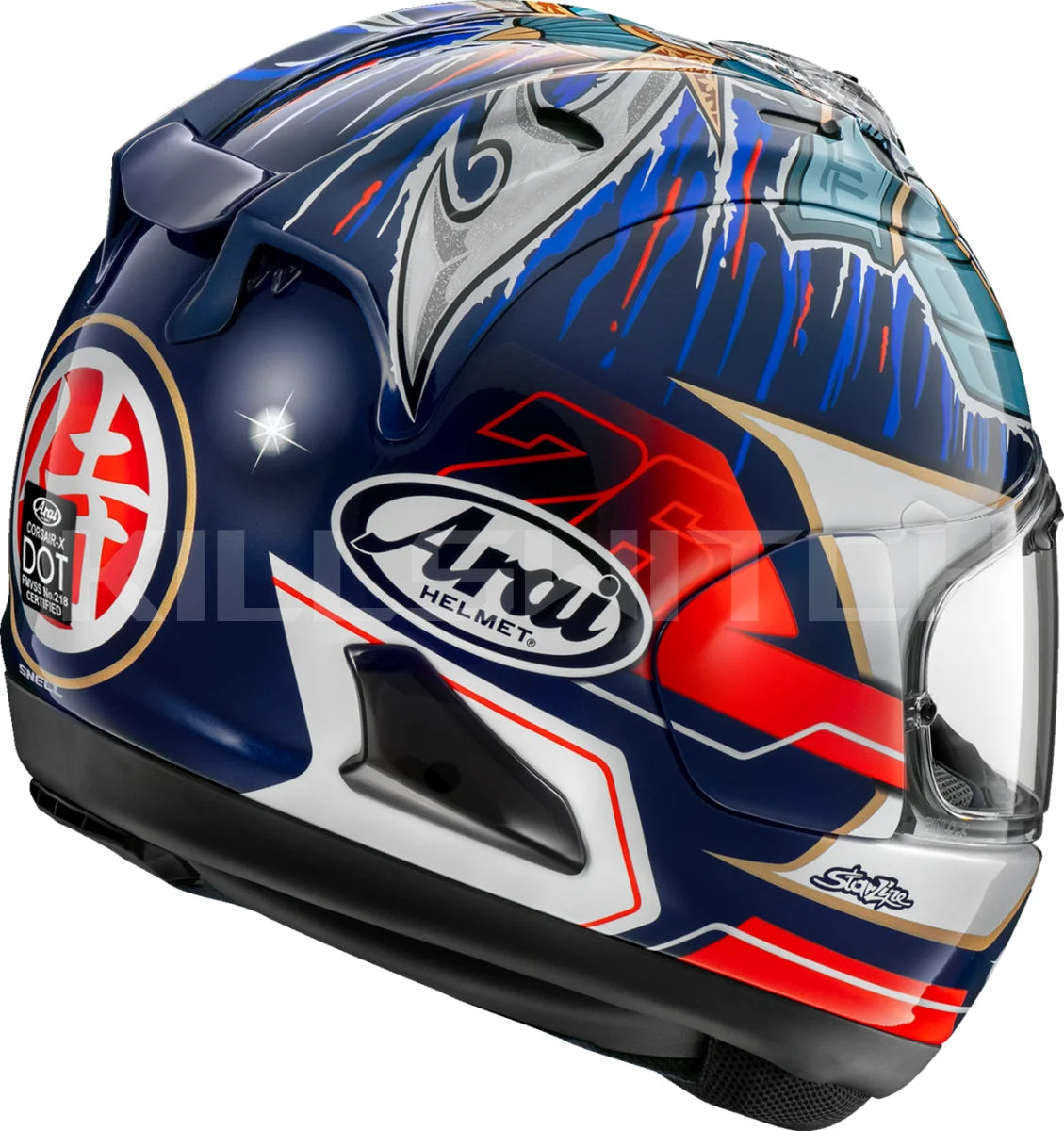 ARAI HELMETS ARAI Helmets Corsair-X Dani Samurai-3 Large with VAS Shield Mechanism and Advanced Safety Features