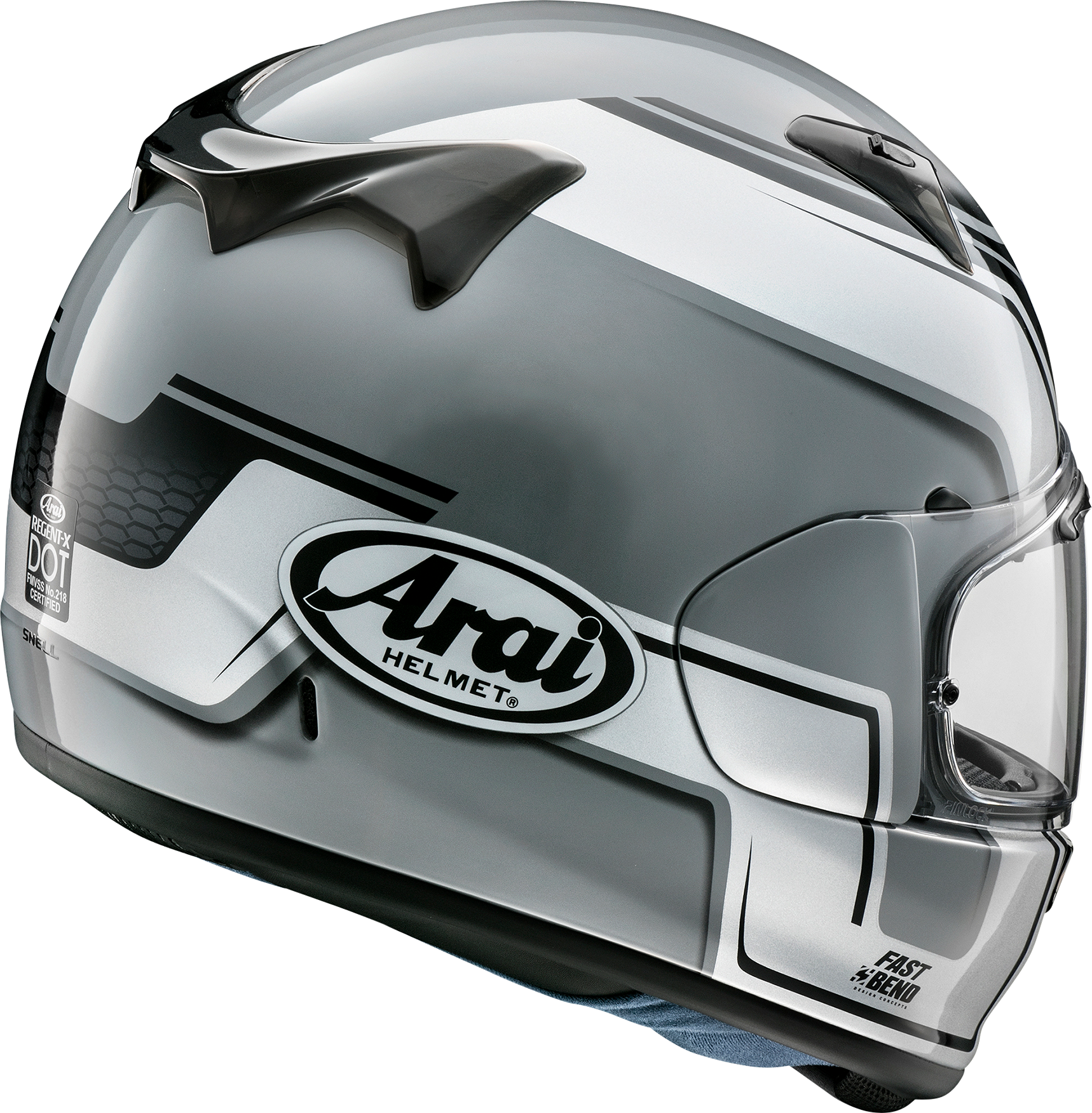 ARAI HELMETS, ARAI Helmets Regent-X 2XL Bend Silver Helmet with Variable Axis Shield System