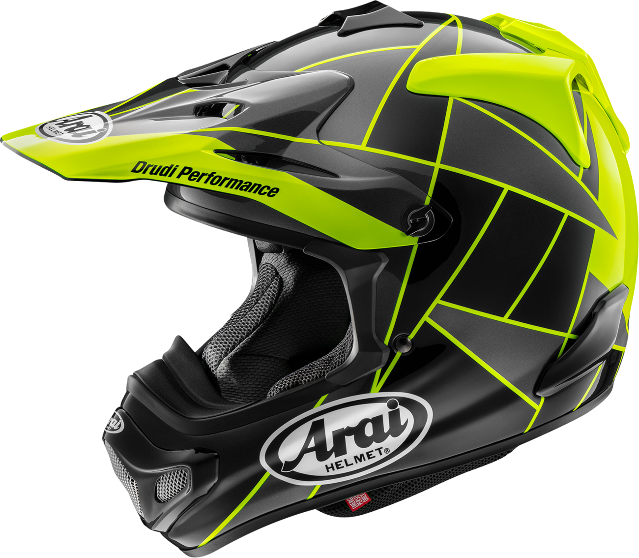 ARAI HELMETS, ARAI HELMETS VX-Pro4 Helmet - Fragment Yellow - Extra Small (XS) with PB-CLC Shell and Impact-Resistant Features