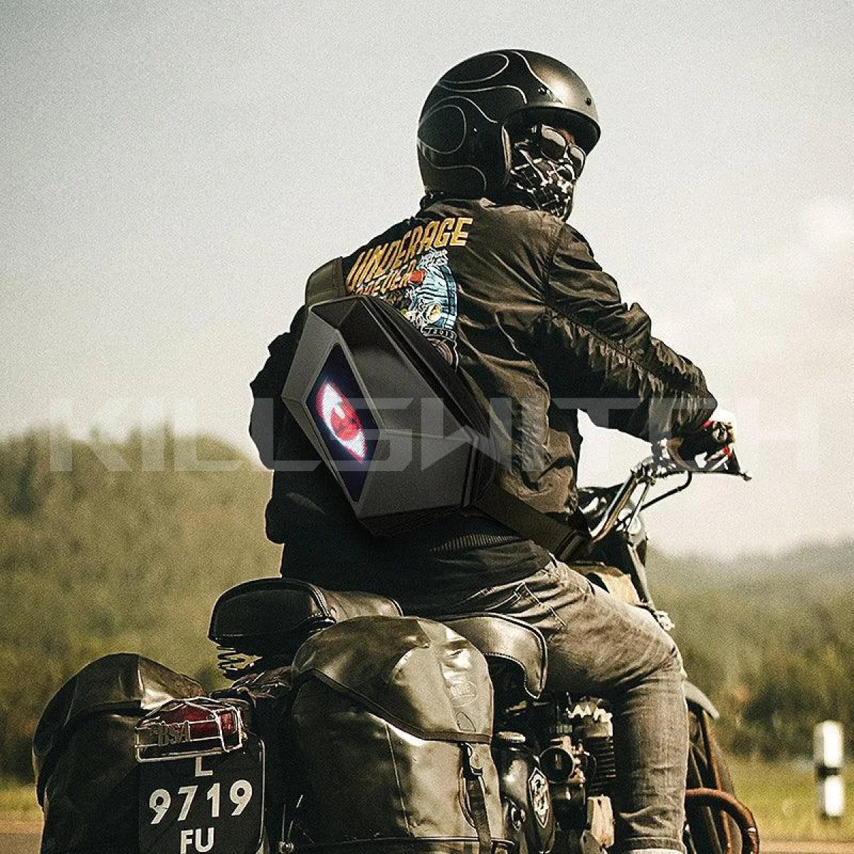 Crelander™ Devil’s Eye LED Water Resistant Shoulder Bag - motorcycle bags