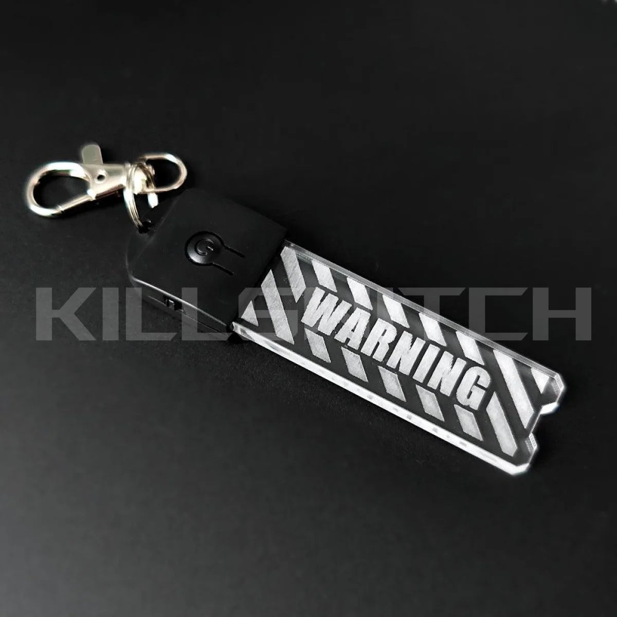 Cyberpunk LED Rechargeable Motorcycle Keychain - WARNING - decor