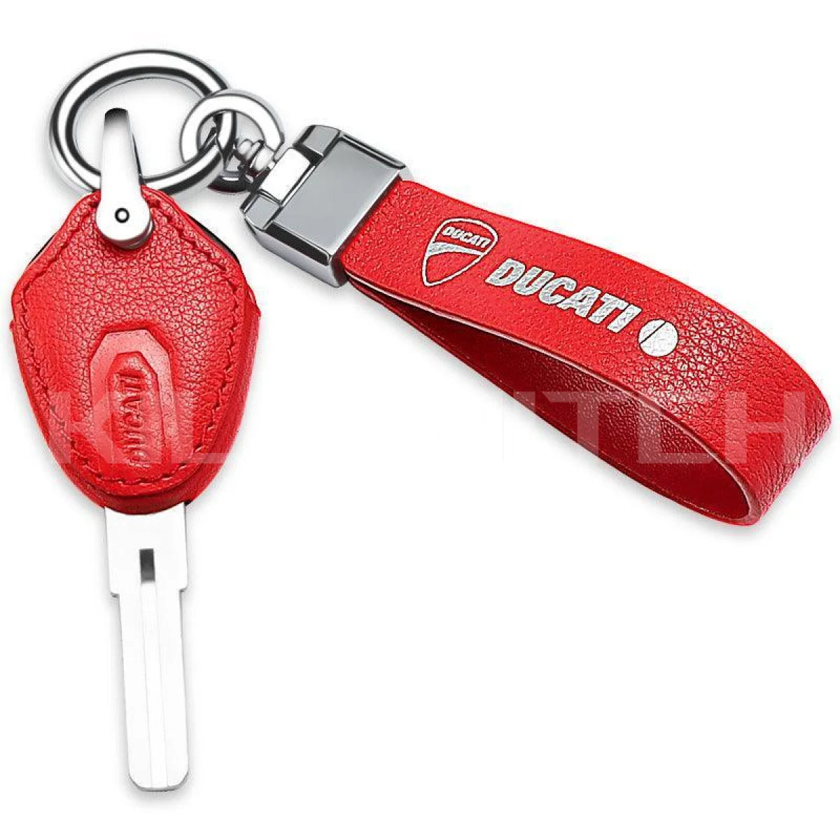 DUCATI Motorcycle Handmade Genuine Leather Key Case B - RED - decor