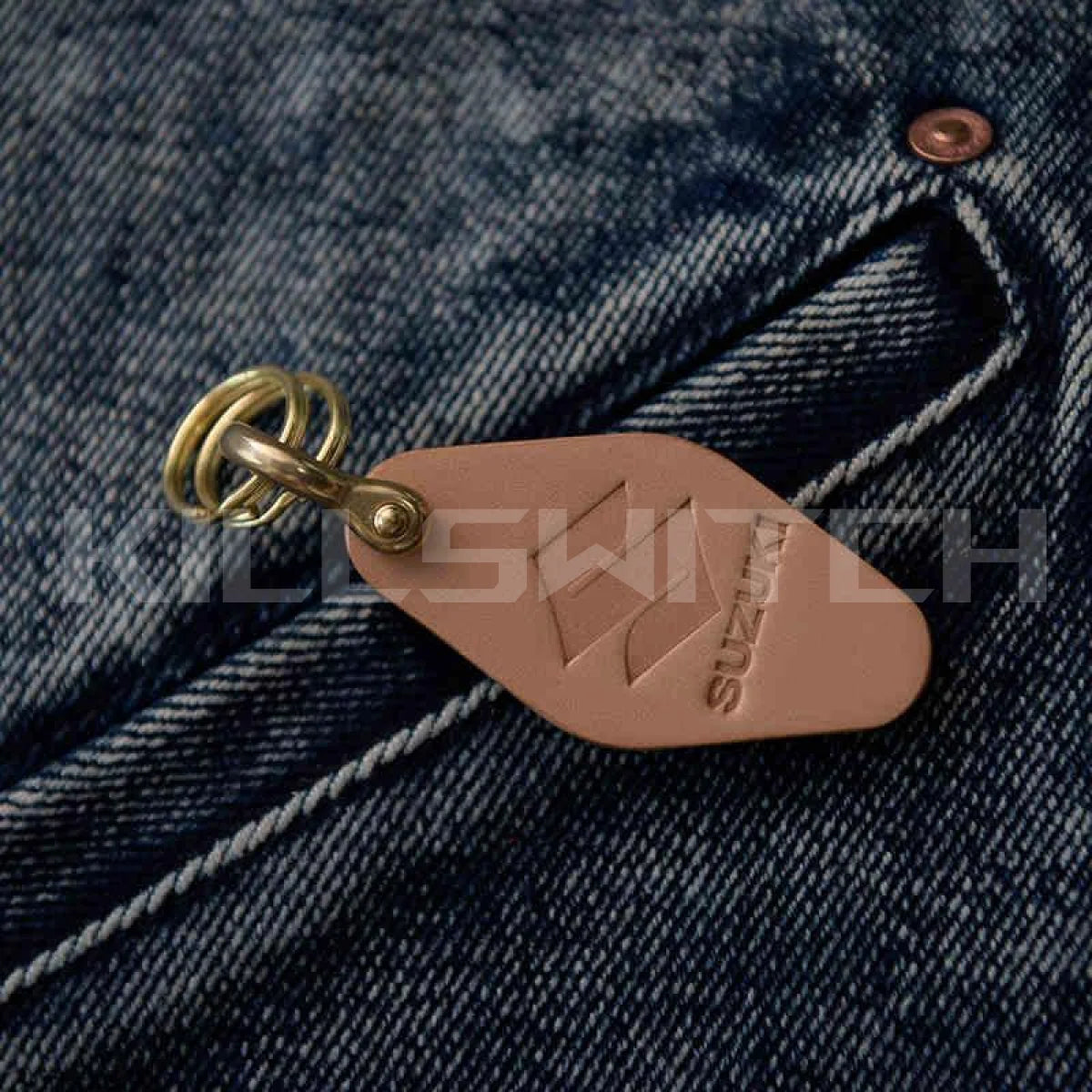 Handcrafted Genuine Leather Keychain - 15