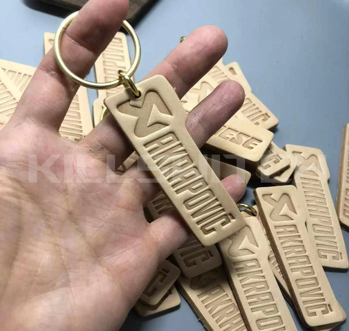 Handcrafted Genuine Leather Keychain - A - decor