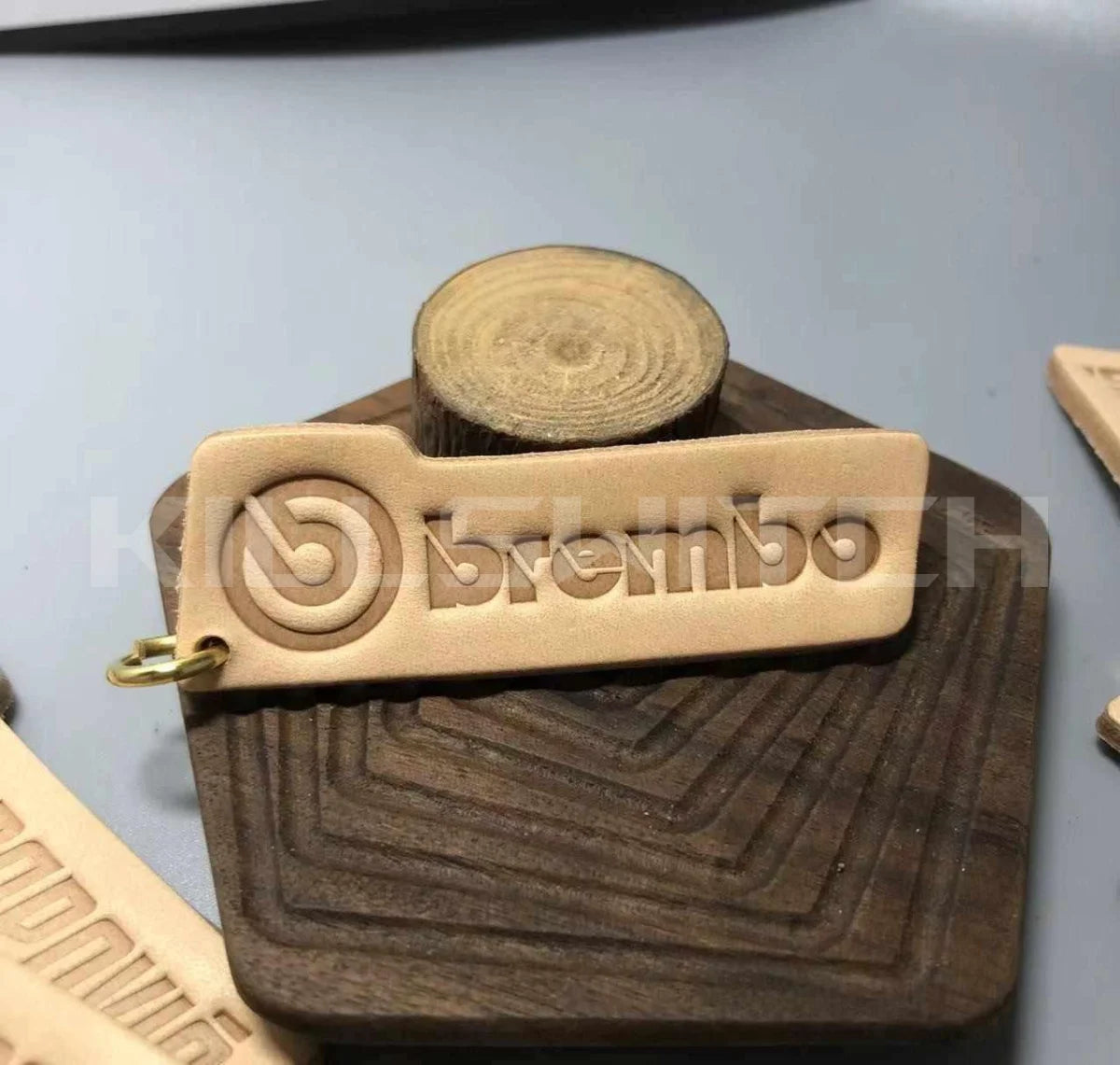 Handcrafted Genuine Leather Keychain - C - decor
