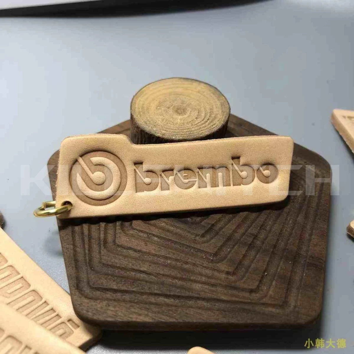 Handcrafted Genuine Leather Keychain - decor