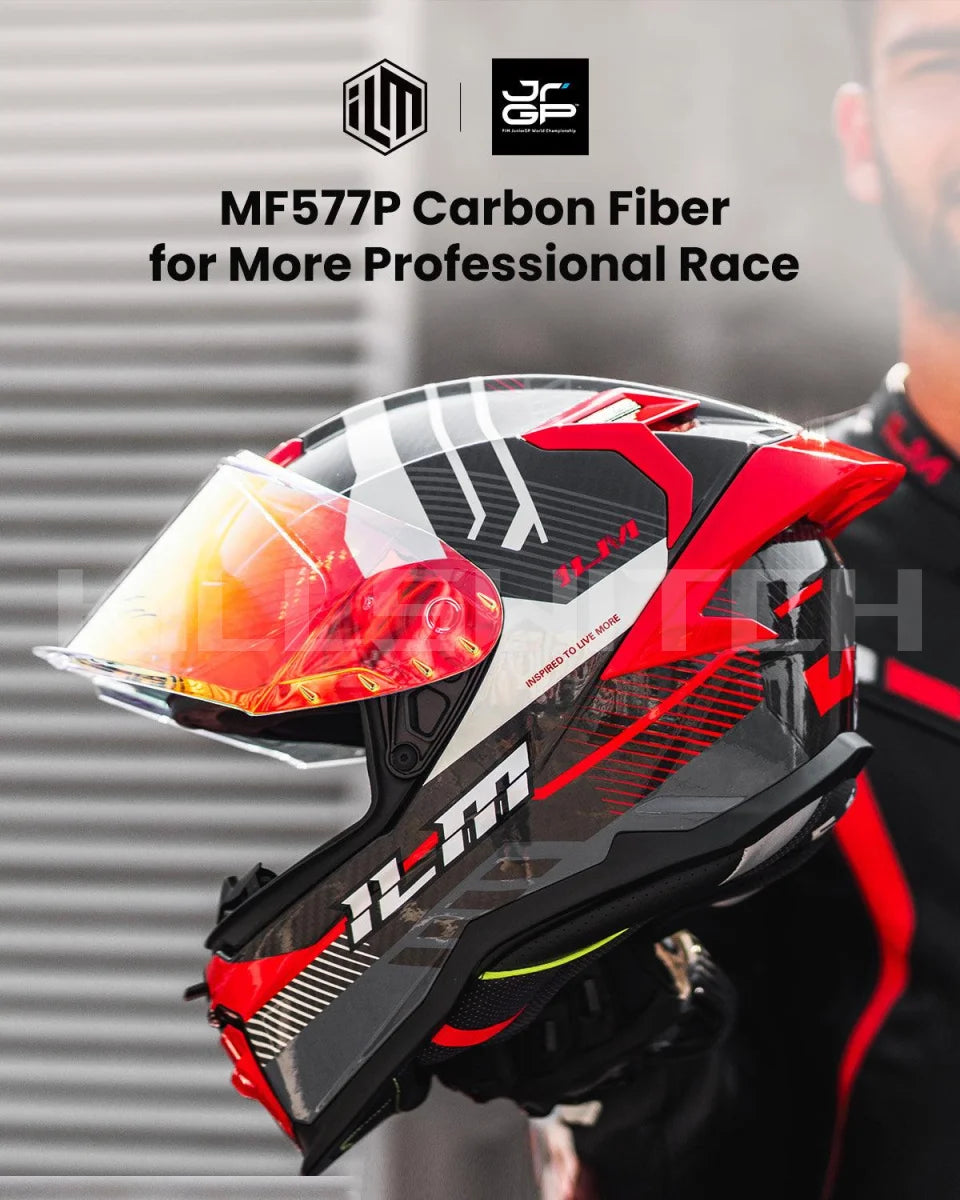 ILM Carbon Fiber Motorcycle Helmets Full Face Racing Helmet Model MF577P - Hot Sale