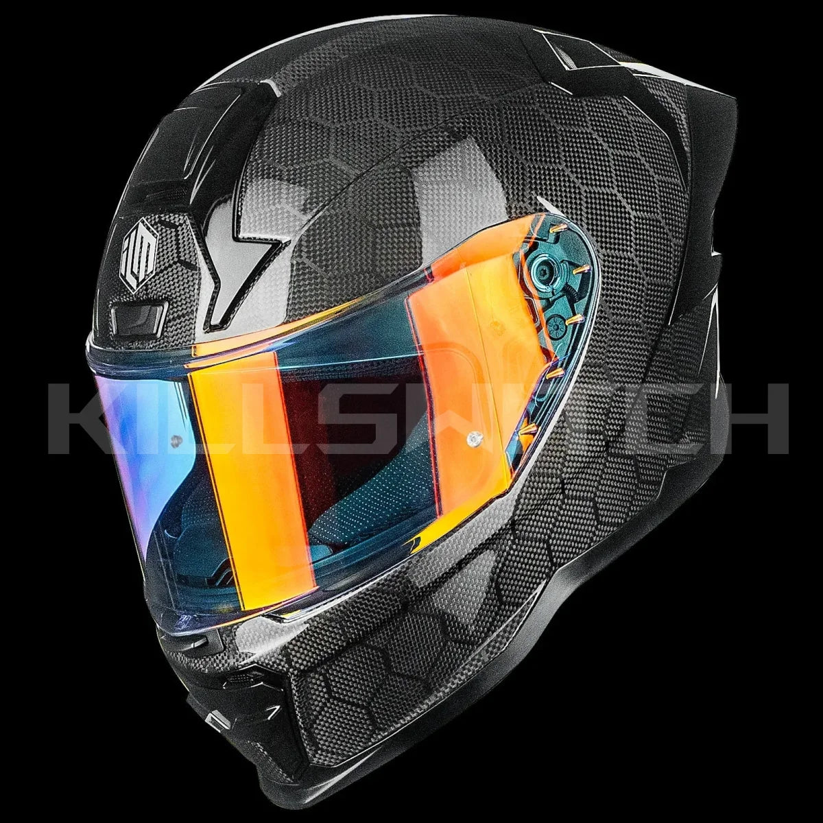 ILM Carbon Fiber Motorcycle Helmets Full Face Racing Helmet Model MF577P - Serpentine Carbon / Small - Hot Sale