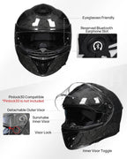 ILM Full Face Motorcycle Carbon Fiber Helmet Model 861C - Hot Sale