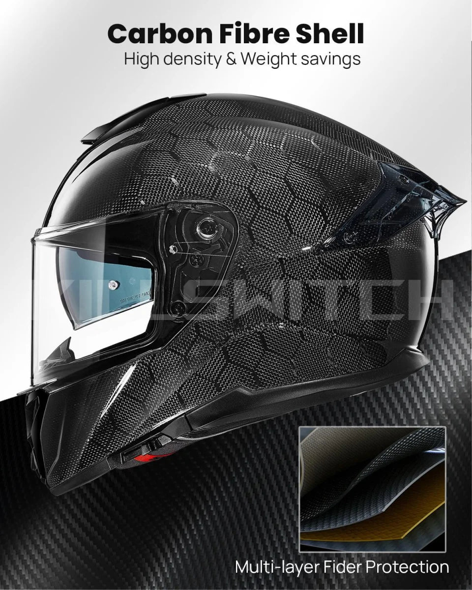 ILM Full Face Motorcycle Carbon Fiber Helmet Model 861C - Hot Sale