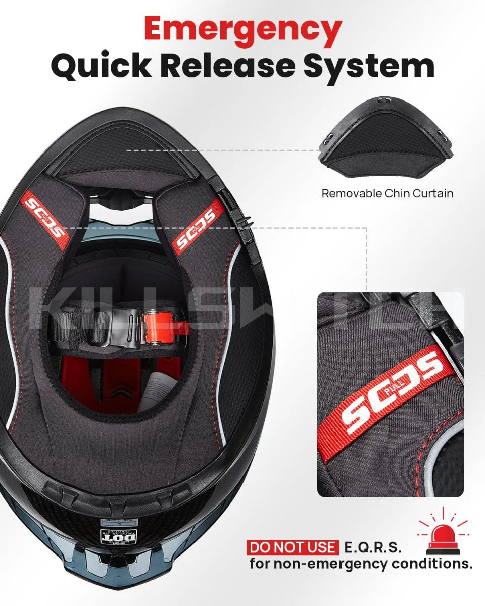 ILM Full Face Motorcycle Carbon Fiber Helmet Model 861C - Hot Sale