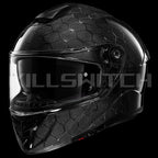 ILM Full Face Motorcycle Carbon Fiber Helmet Model 861C - Snake-effect Carbon Fiber / Small - Hot Sale