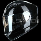 ILM Full Face Motorcycle Helmet Lightweight Fiberglass DOT ECE Model MF522P - Gloss Black / Small