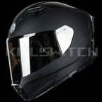 ILM Full Face Motorcycle Helmet Lightweight Fiberglass DOT ECE Model MF522P - Matte Black / Small