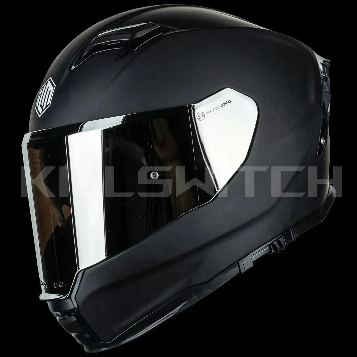 ILM Full Face Motorcycle Helmet Lightweight Fiberglass DOT ECE Model MF522P - Matte Black / Small
