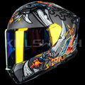 ILM Full Face Motorcycle Helmet Lightweight Fiberglass DOT ECE Model MF522P - Ronin Gray / Small