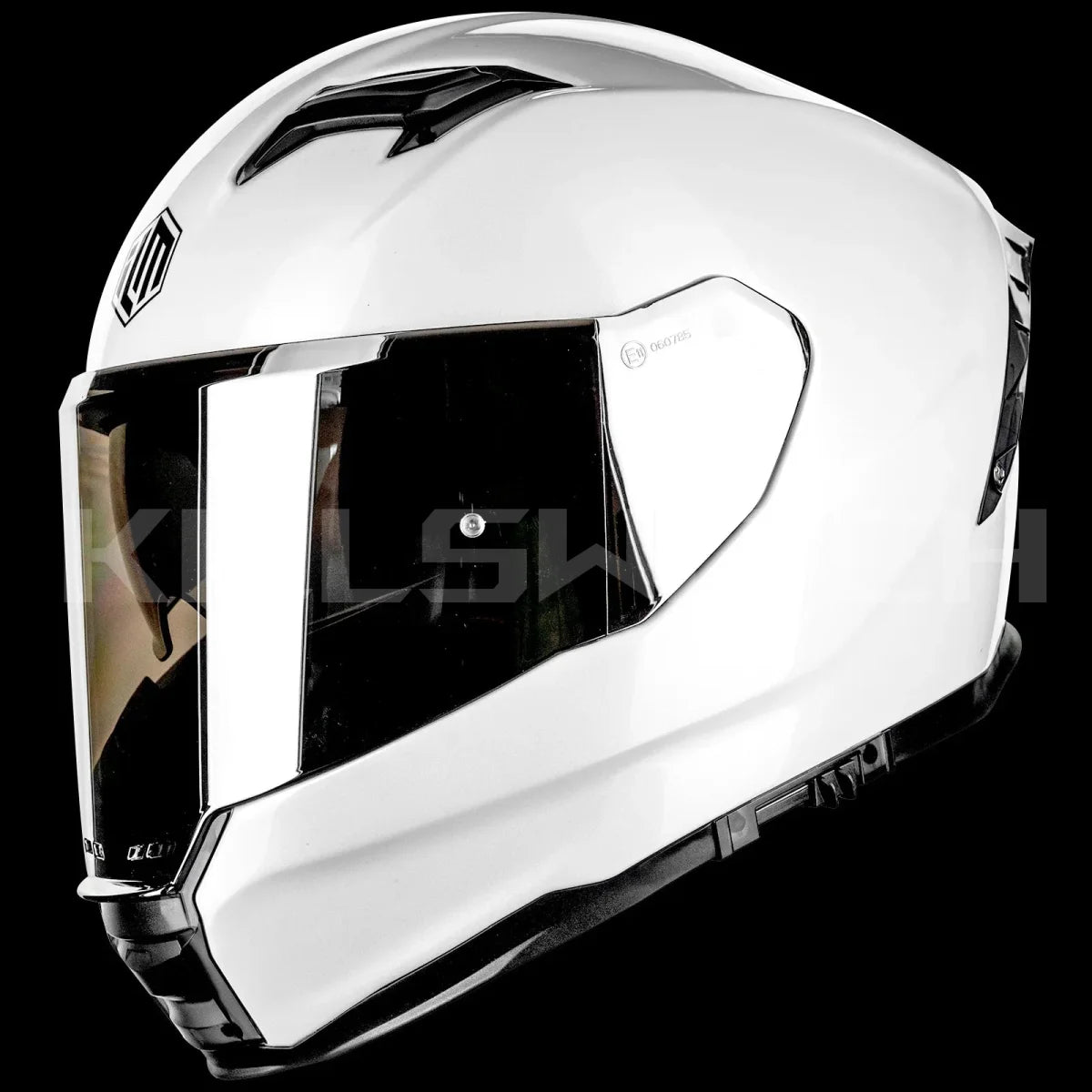 ILM Full Face Motorcycle Helmet Lightweight Fiberglass DOT ECE Model MF522P - White / Small