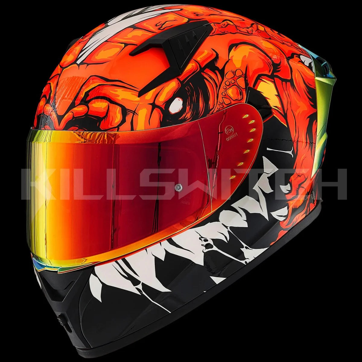 ILM Full Face Motorcycle Helmet Model Z501 - Lizzard Red / Small - Hot Sale