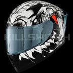 ILM Full Face Motorcycle Helmet Model Z501 - Lizzard White / Small - Hot Sale