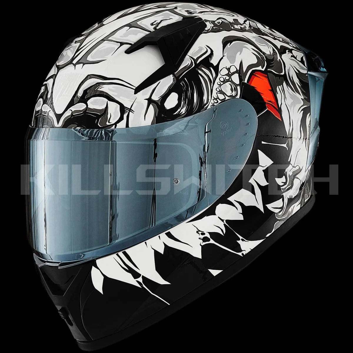 ILM Full Face Motorcycle Helmet Model Z501 - Lizzard White / Small - Hot Sale