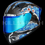ILM Full Face Motorcycle Helmet Model Z501 - Manta Blue / Small - Hot Sale