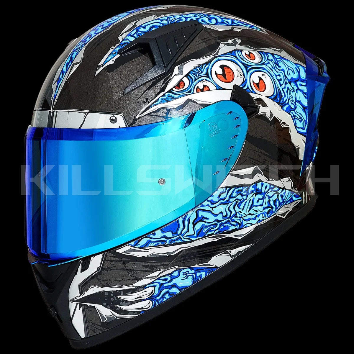 ILM Full Face Motorcycle Helmet Model Z501 - Manta Blue / Small - Hot Sale