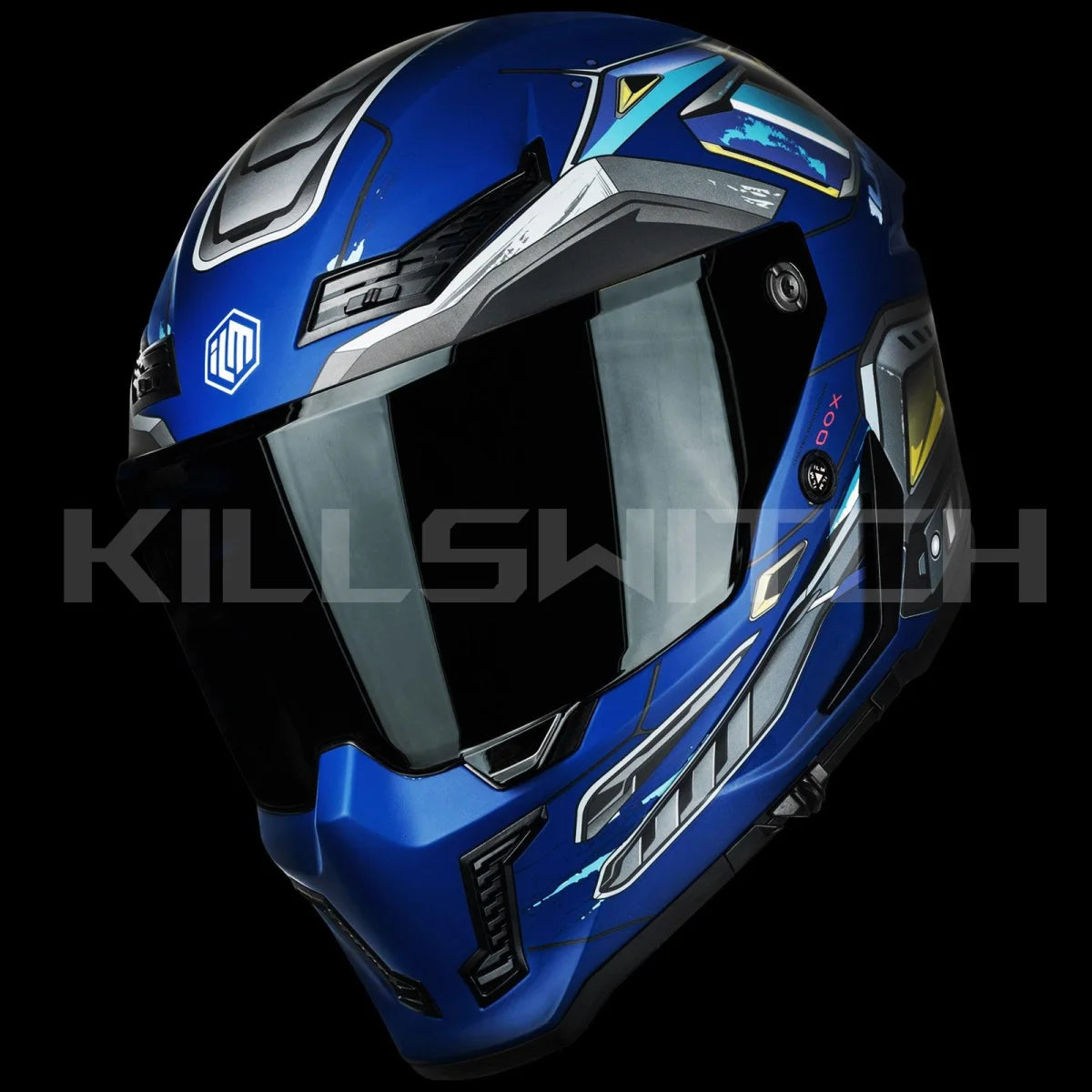 ILM Full Face Motorcycle Helmets Racing Helmet Model MF509 - Cyborg-blue / Small - Hot Sale